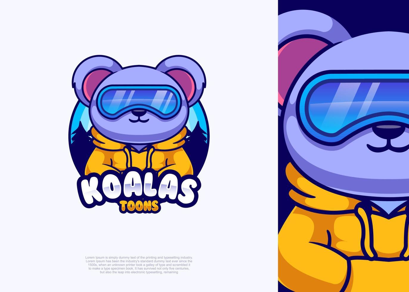 illustration de mascotte de logo prkoala, vecteur de style dessin animé plat.int