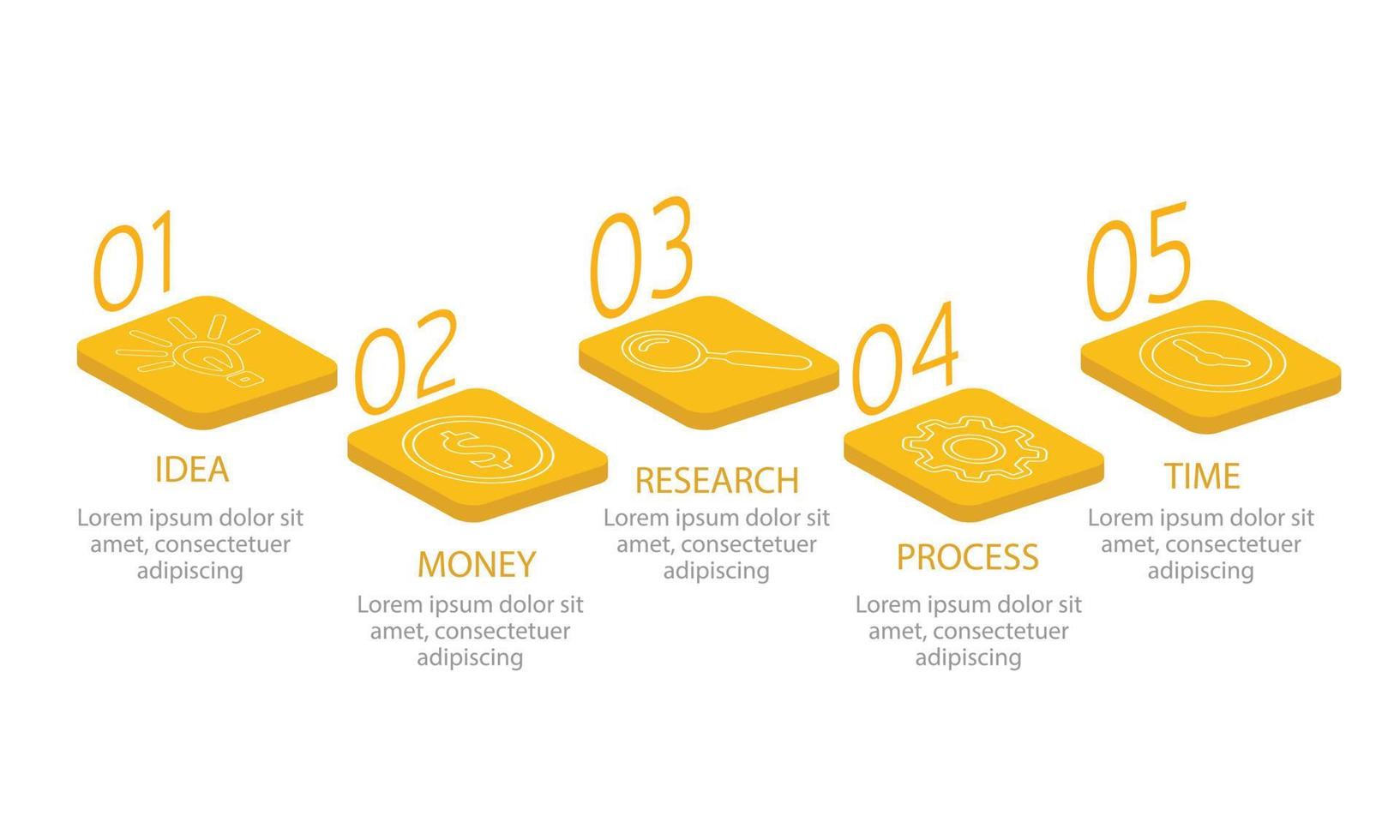 infographie d'entreprise avec 5 étapes ou éléments. illustration vectorielle. vecteur