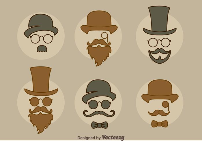 Man Retro Style Collection Vector