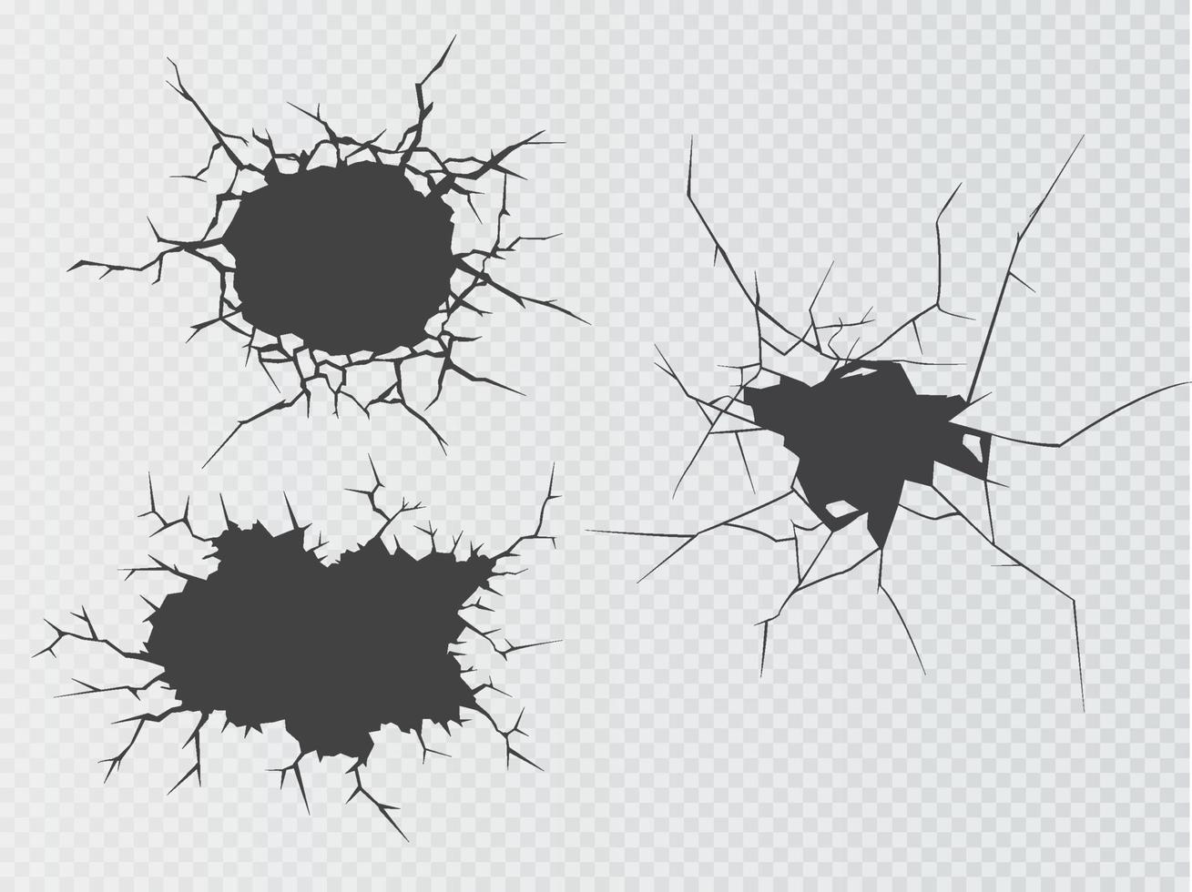 ensemble de fissures vectorielles isolées vecteur