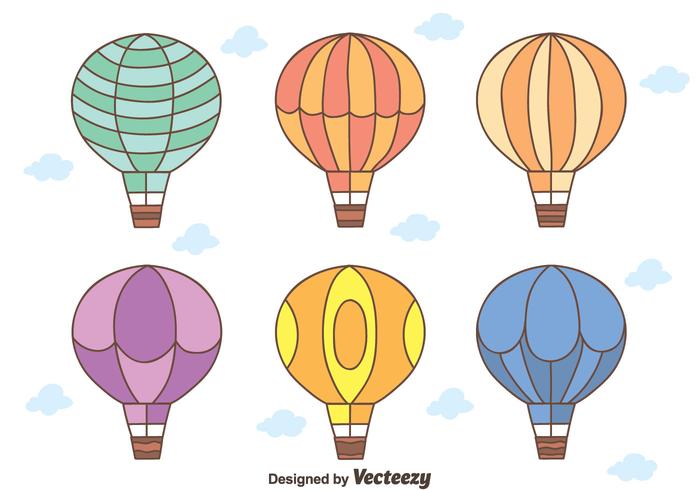 Vecteurs de ballon à air chaud dessiné à la main vecteur