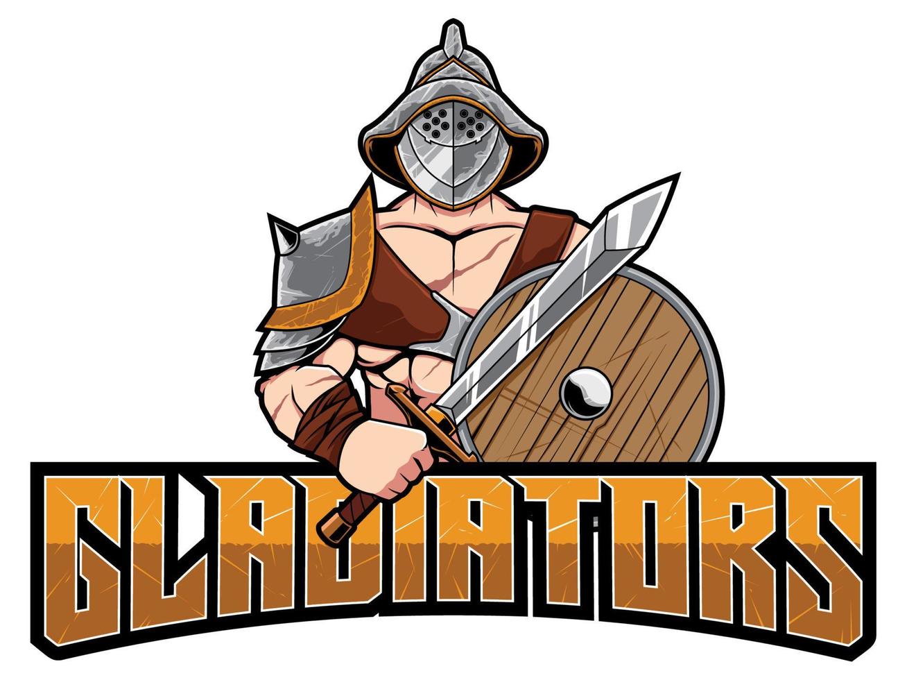 mascotte de l'équipe de gladiateurs vecteur