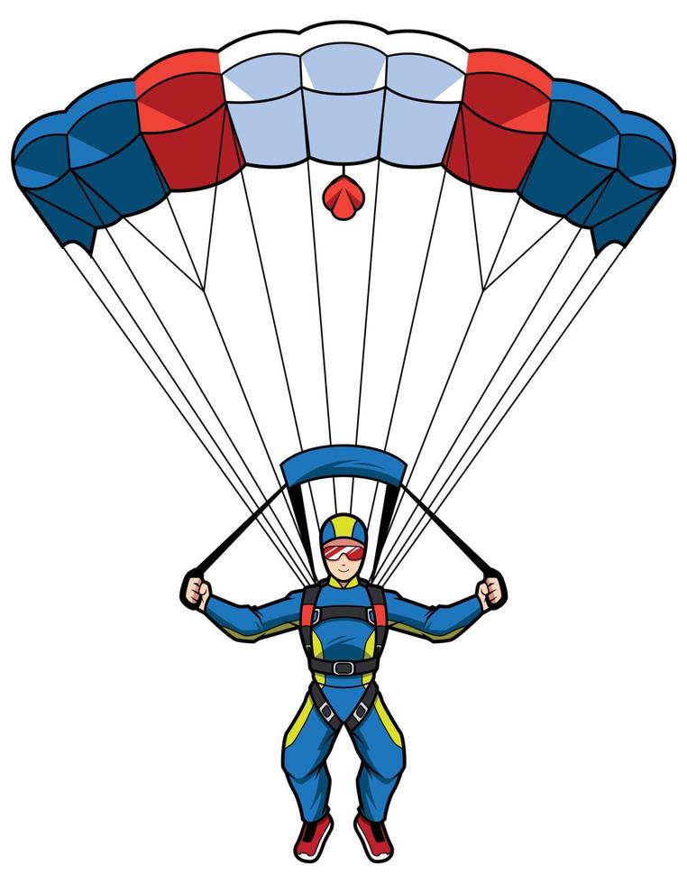 illustration de mascotte de parachutisme vecteur
