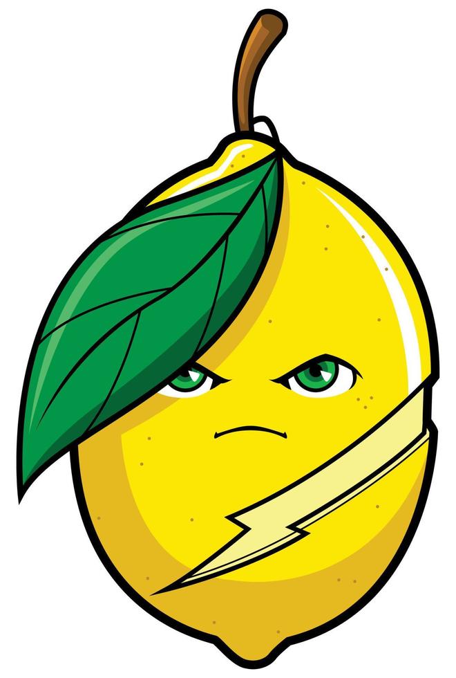 mascotte de super-héros citron vecteur