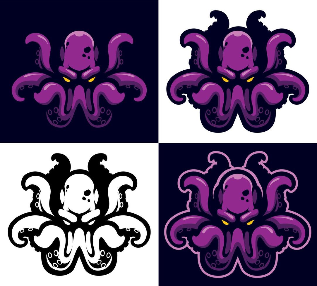 symbole de la mascotte kraken vecteur