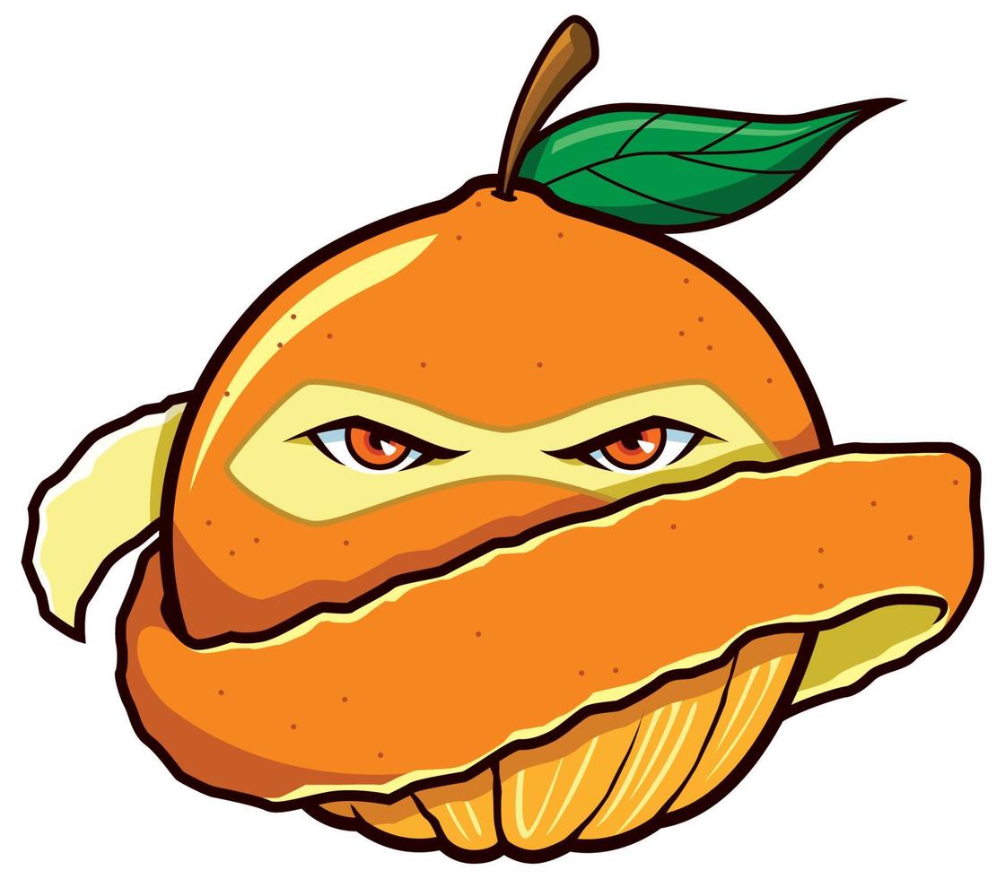 mascotte ninja orange vecteur
