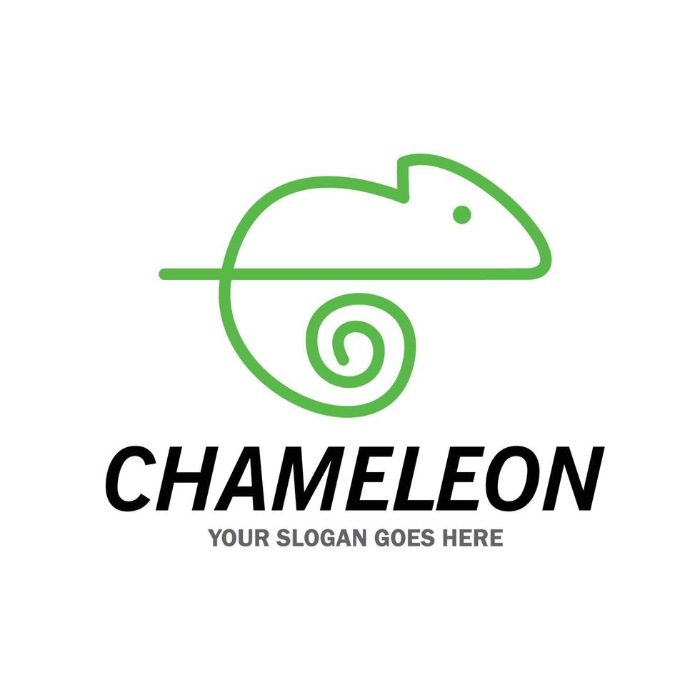 modèle de conception de logo caméléon simple ligne. signe et symbole d'icône de reptile exotique. vecteur