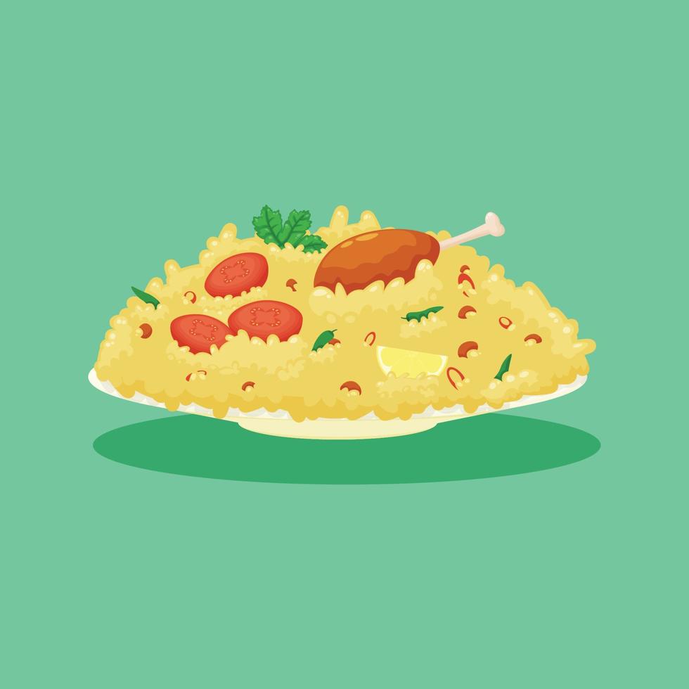 fond biryani. concevoir avec un style de dessin animé. vecteur