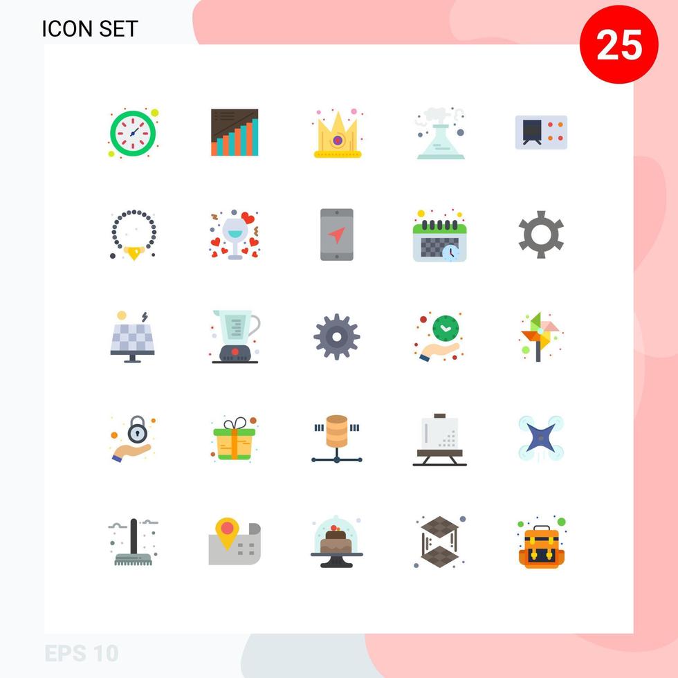 ensemble moderne de 25 couleurs et symboles plats tels que le billet de fumée meilleure usine de production éléments de conception vectoriels modifiables vecteur