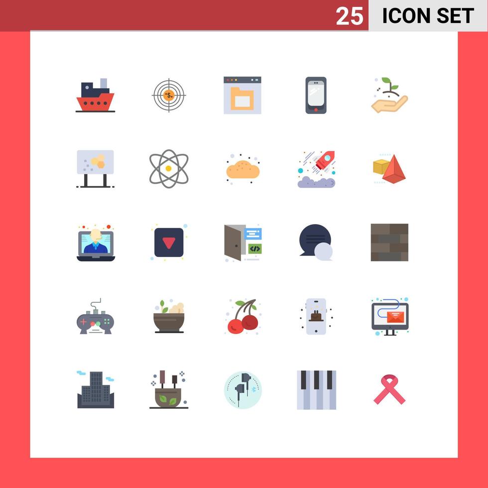 interface mobile ensemble de 25 pictogrammes de dossier de téléphone navigateur de fichiers financiers éléments de conception vectoriels modifiables vecteur