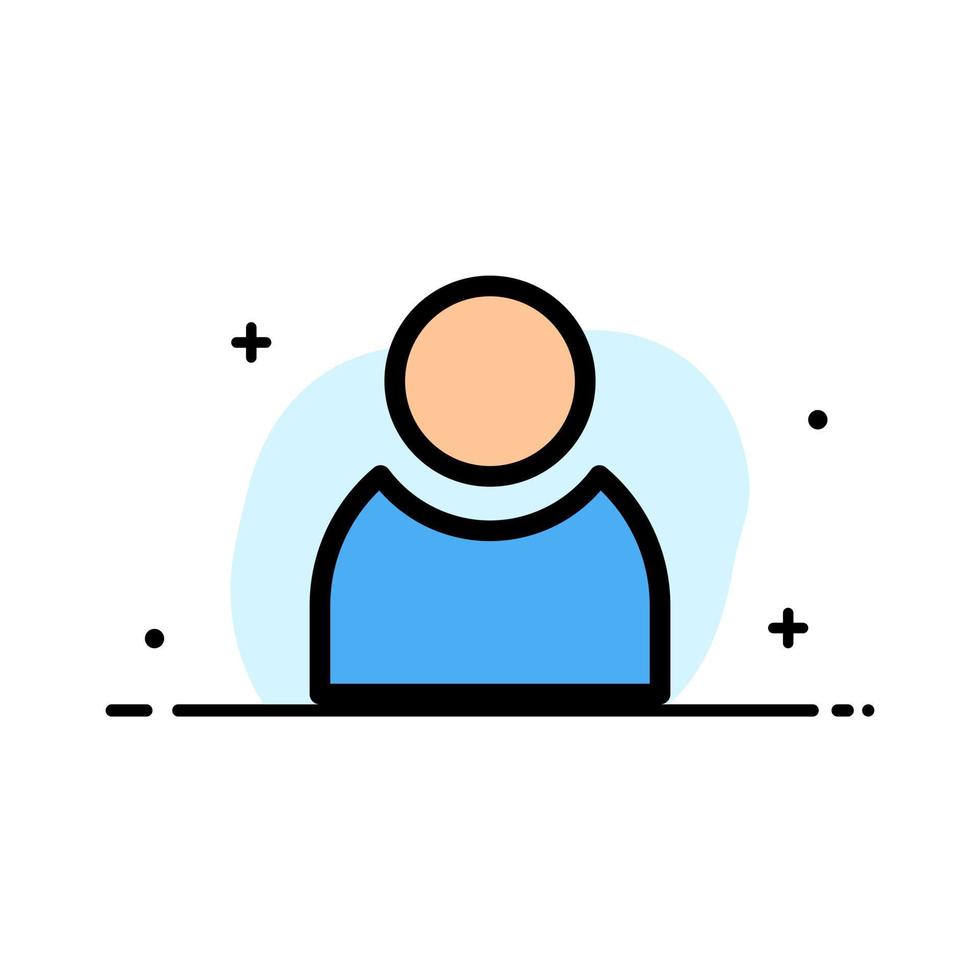 avatar utilisateur basic business ligne plate remplie icône vecteur bannière modèle