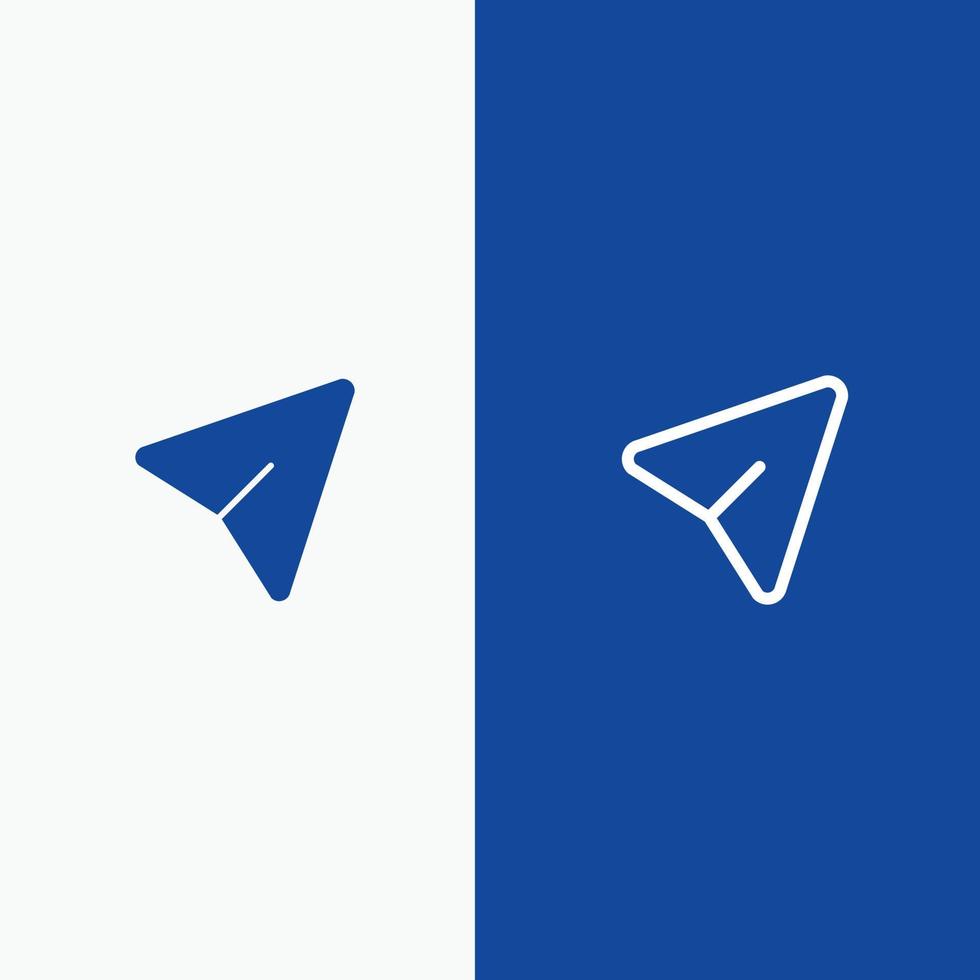 flèche épingle souris ordinateur ligne et glyphe icône solide bannière bleue ligne et glyphe icône solide bannière bleue vecteur