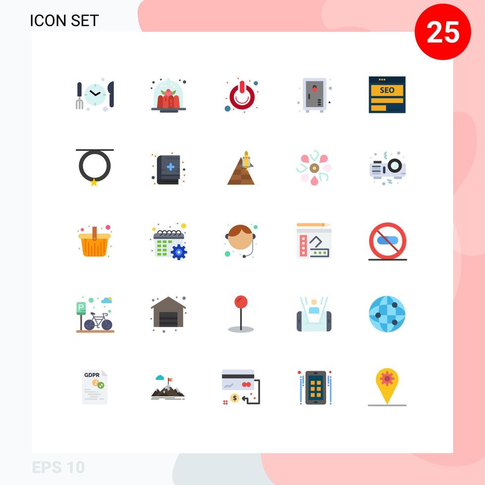 25 icônes créatives signes et symboles modernes du commutateur de verrouillage de bouton de parc de site Web éléments de conception vectoriels modifiables vecteur