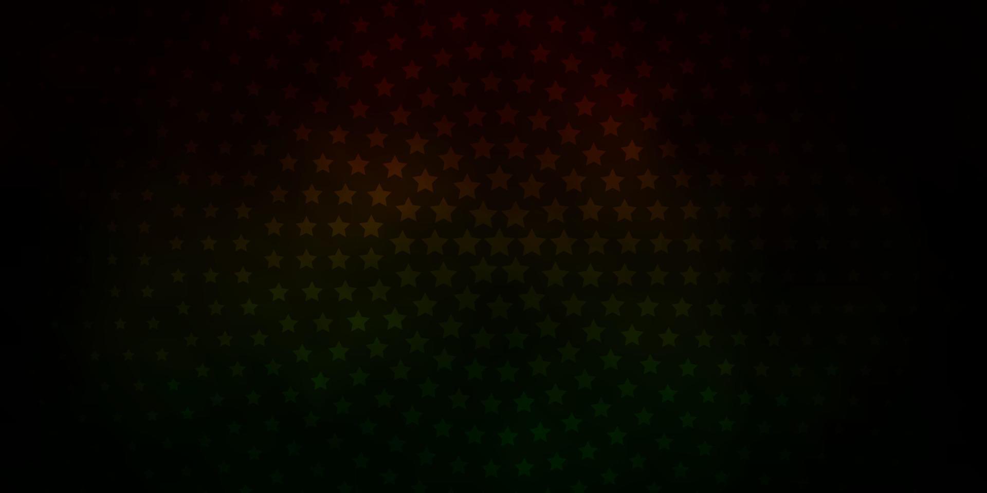 texture de vecteur vert foncé, rouge avec de belles étoiles.