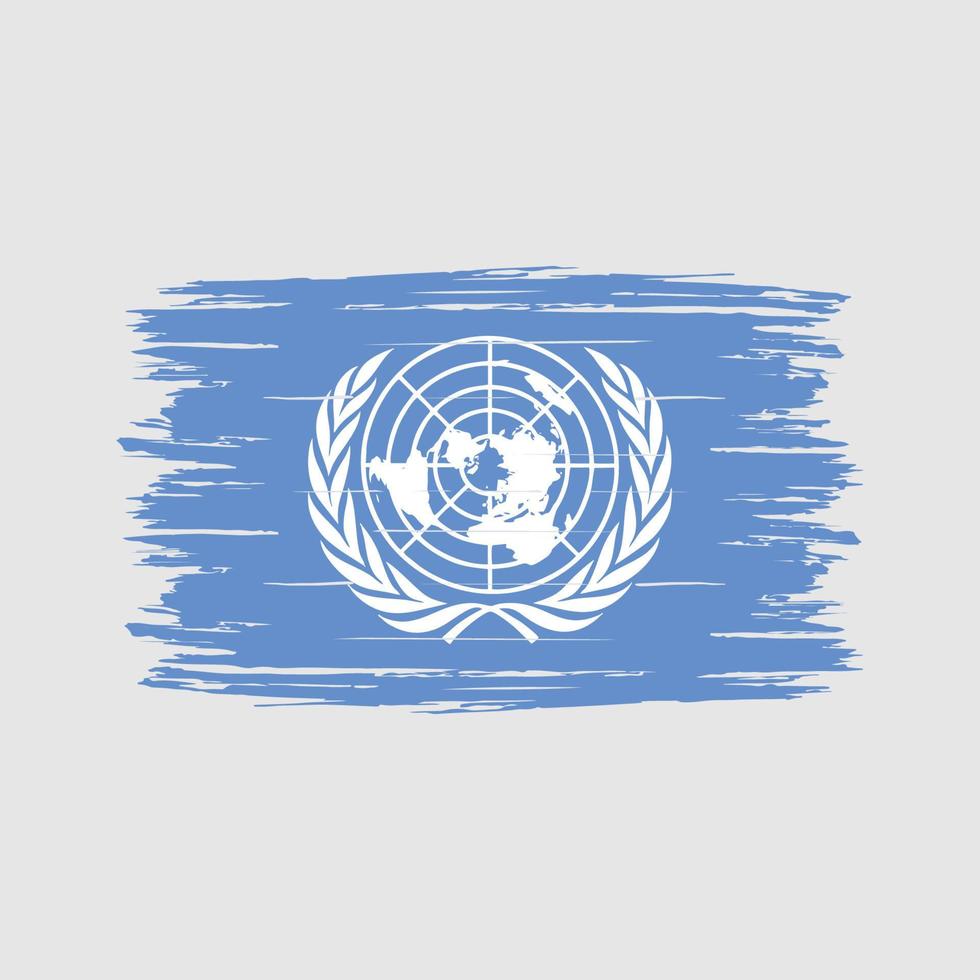 pinceau drapeau des nations unies vecteur