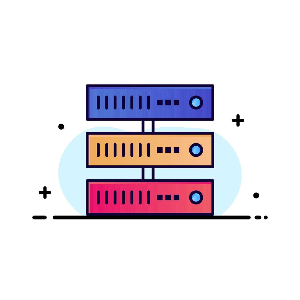 modèle de logo d'entreprise de réseau de stockage de données informatiques couleur plate vecteur