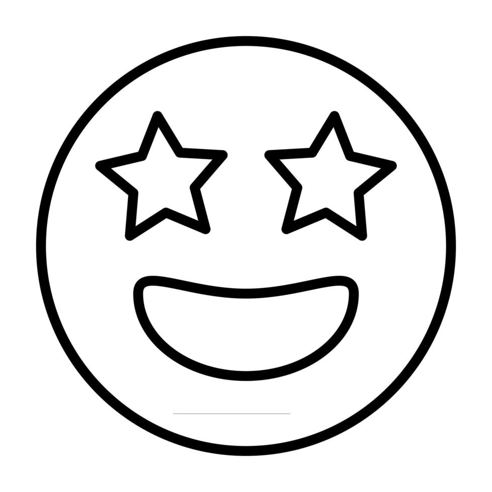 émoticône superstar avec des yeux étoilés icône vecteur star signe emoji pour la conception graphique, logo, site Web, médias sociaux, application mobile, illustration de l'interface utilisateur