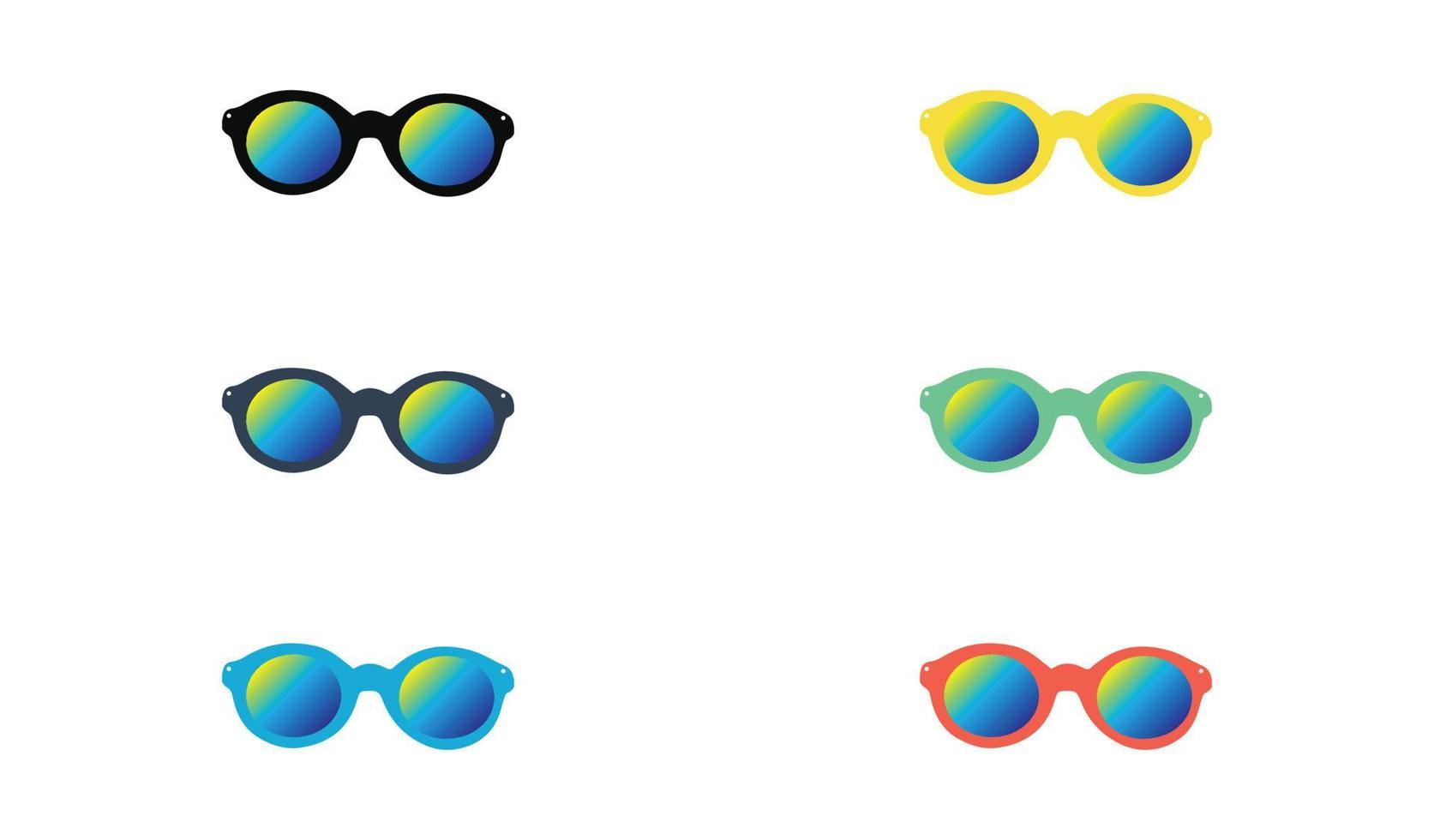 ensemble de lunettes de soleil colorées de dessin animé vecteur