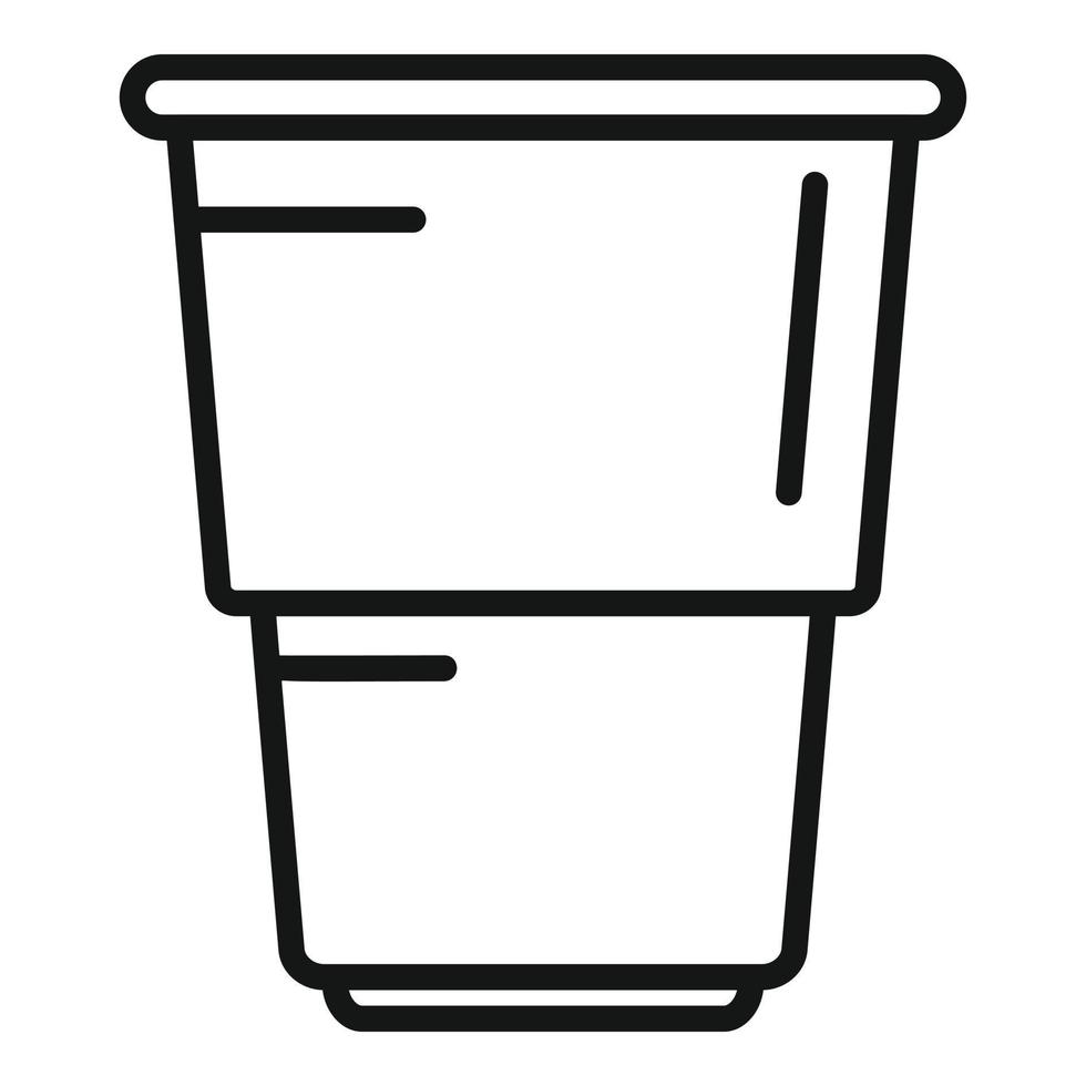 vecteur de contour d'icône de tasse en plastique pour aller. recyclage écologique