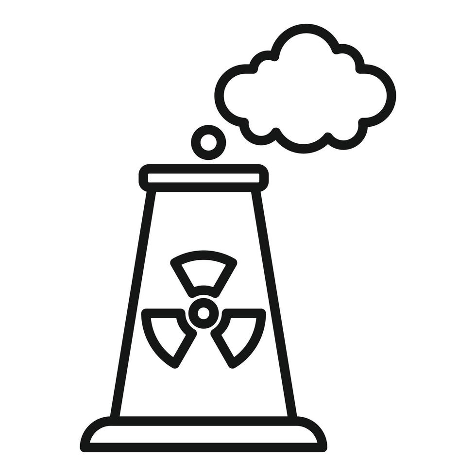 vecteur de contour d'icône de centrale nucléaire. climat mondial