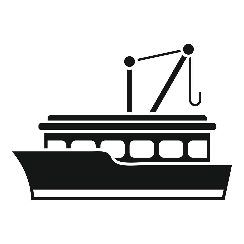 vecteur simple d'icône de bateau de pêche. bateau de pêche
