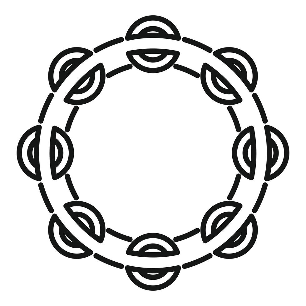 vecteur de contour d'icône de tambourin d'instrument. tambour de musique