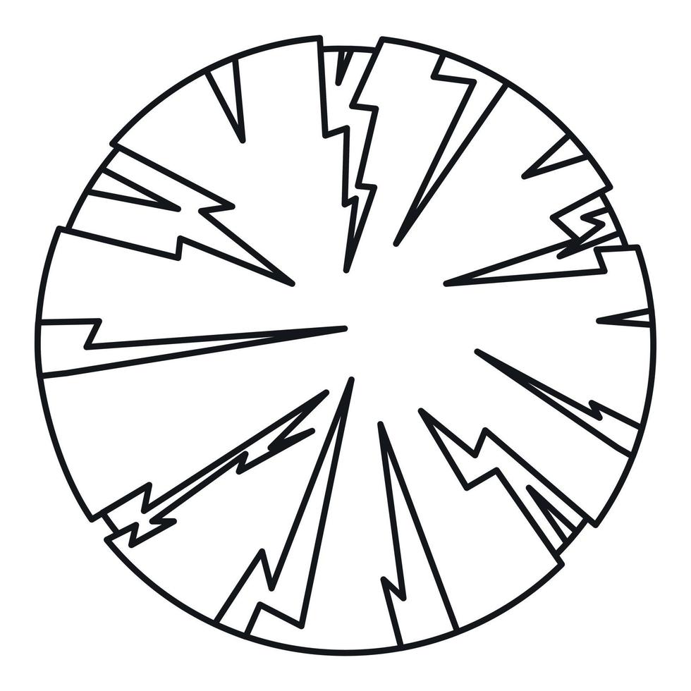 icône de planète dangereuse, style de contour vecteur