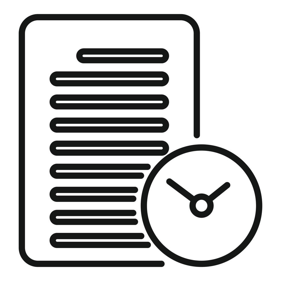 vecteur de contour d'icône d'examen final rapide. étude universitaire