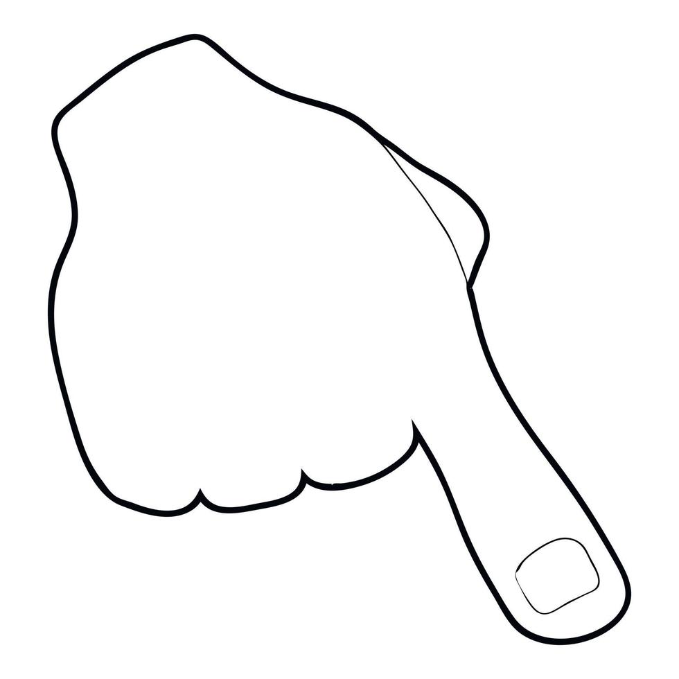 icône d'un doigt, style de contour vecteur