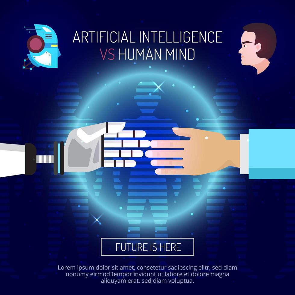 bannière de modèle d'intelligence artificielle vecteur