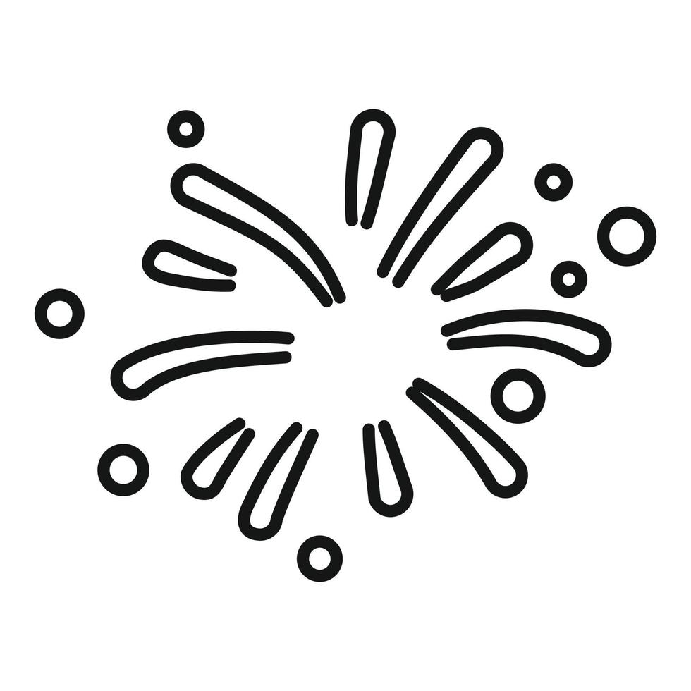 vecteur de contour d'icône d'événement de feu d'artifice. fête de carnaval