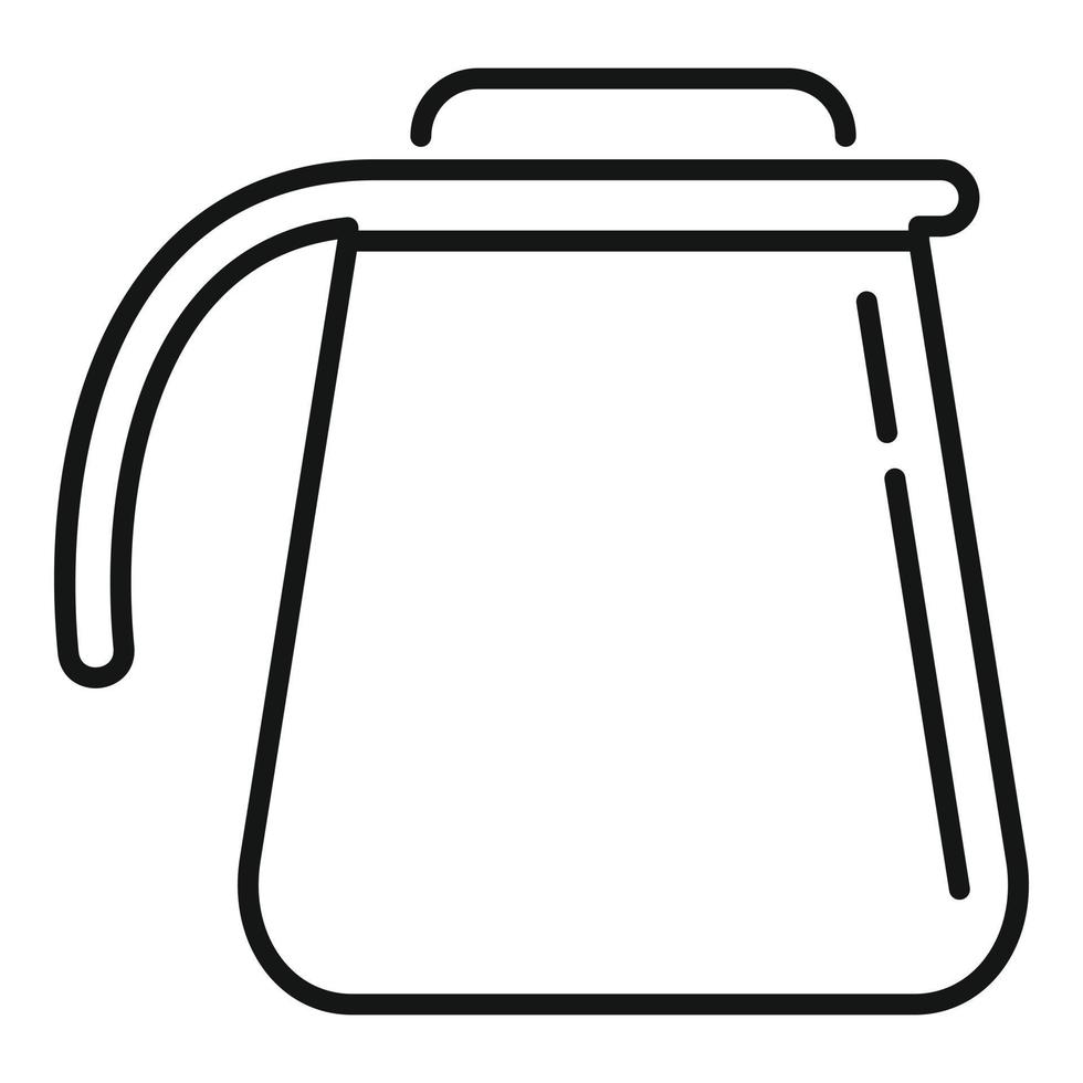 vecteur de contour d'icône de pot de café en céramique. tasse à expresso