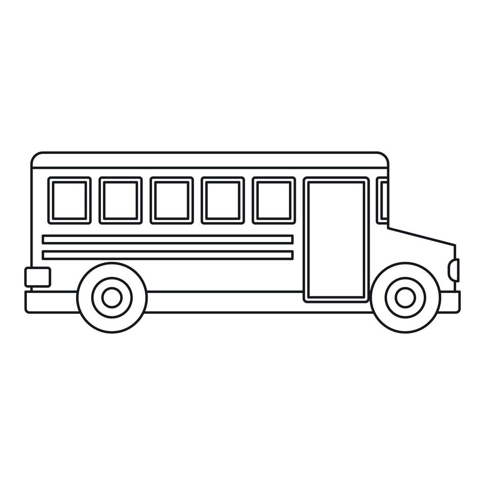 icône d'autobus scolaire, style de contour vecteur