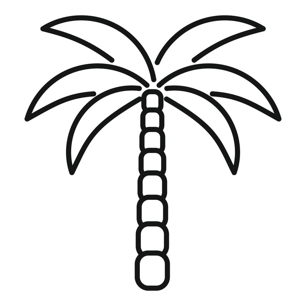 vecteur de contour d'icône de palmier hawaii. arbre d'été