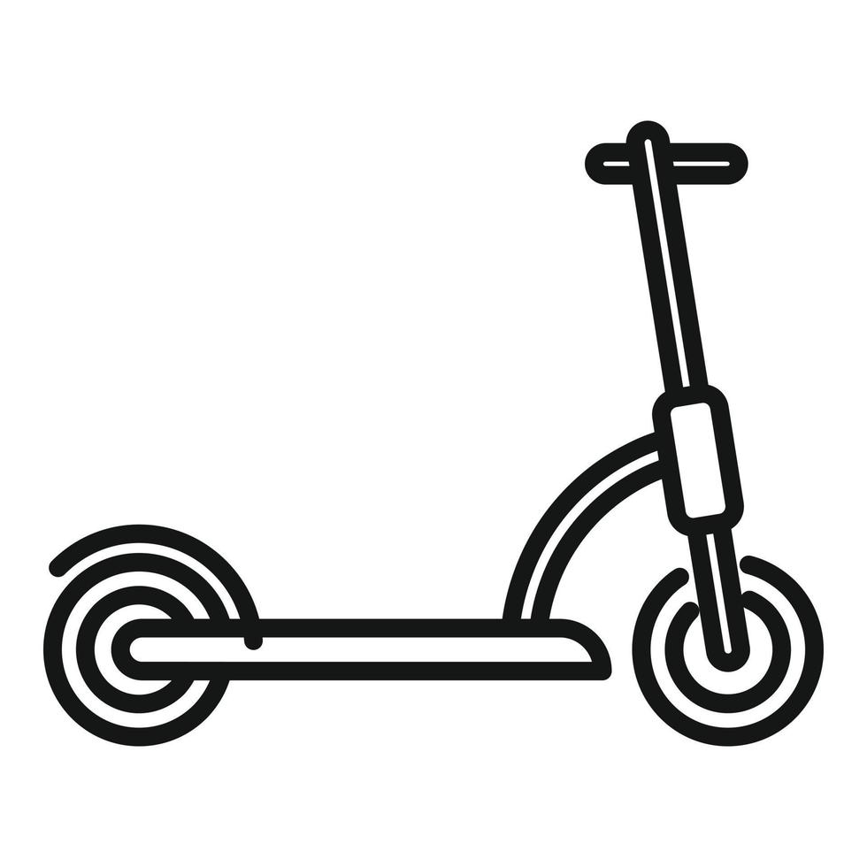 vecteur de contour d'icône de cavalier de scooter électrique. transports écologiques