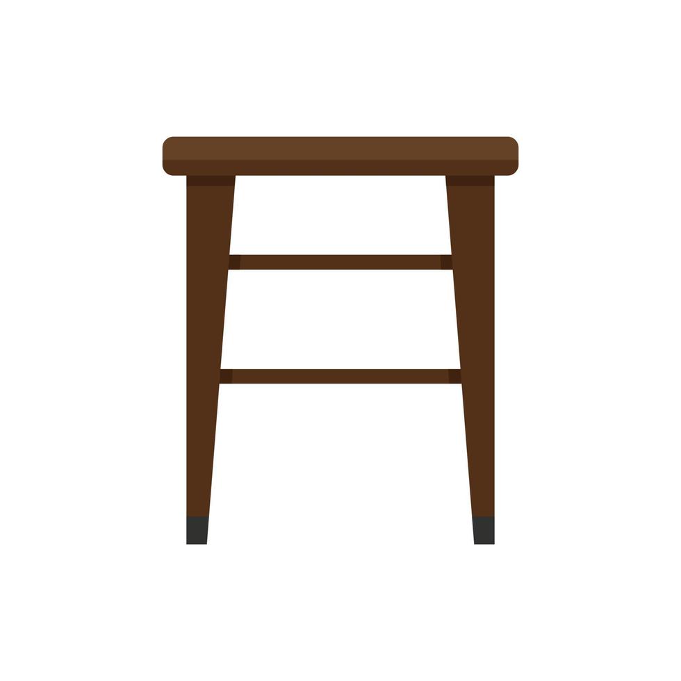 icône de chaise sans dossier classique vecteur isolé plat