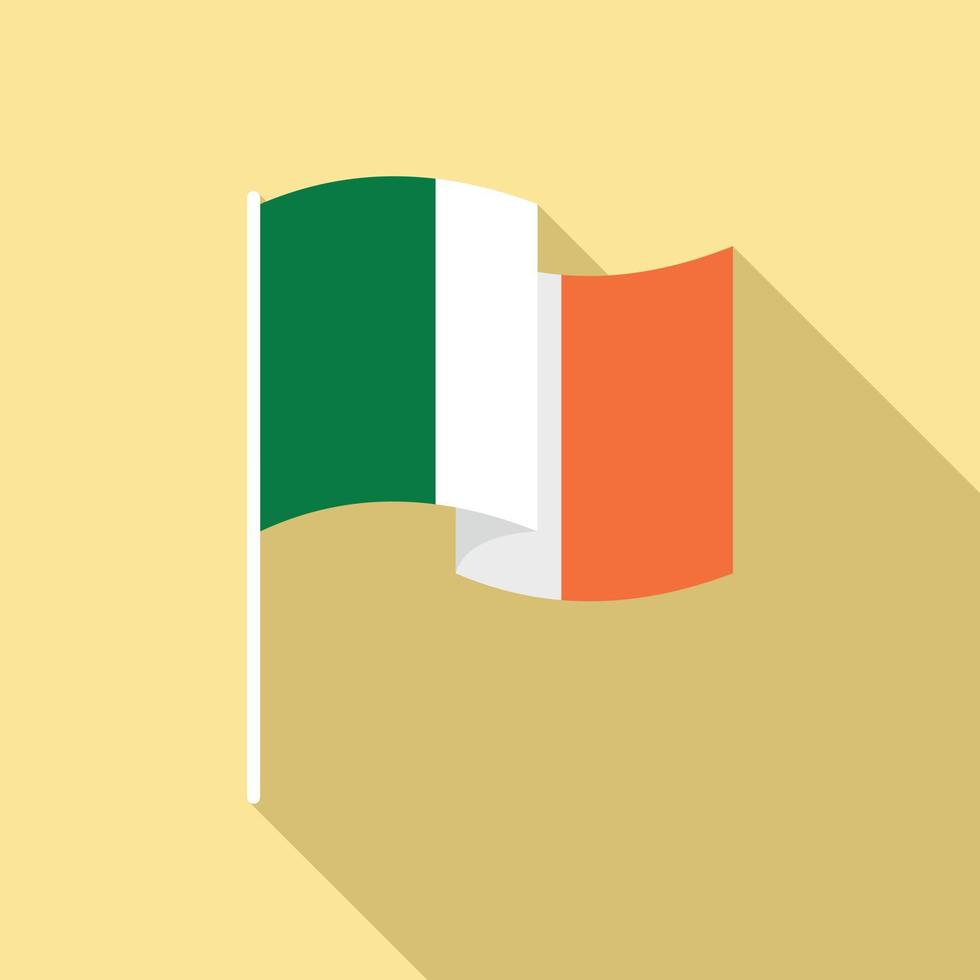 vecteur plat d'icône de drapeau de l'irlande. drapeau de la république irlandaise