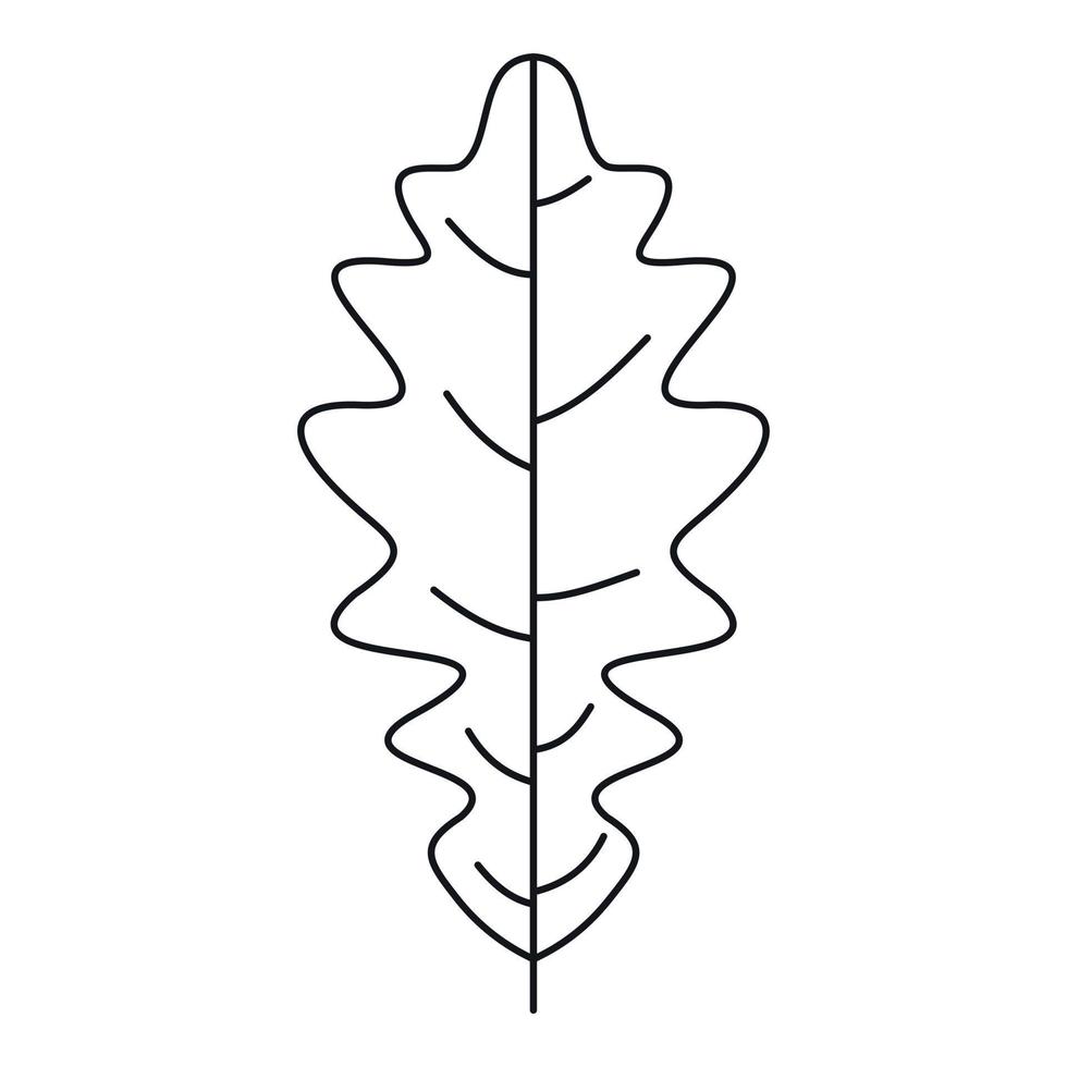 icône de feuille de chêne, style de contour vecteur