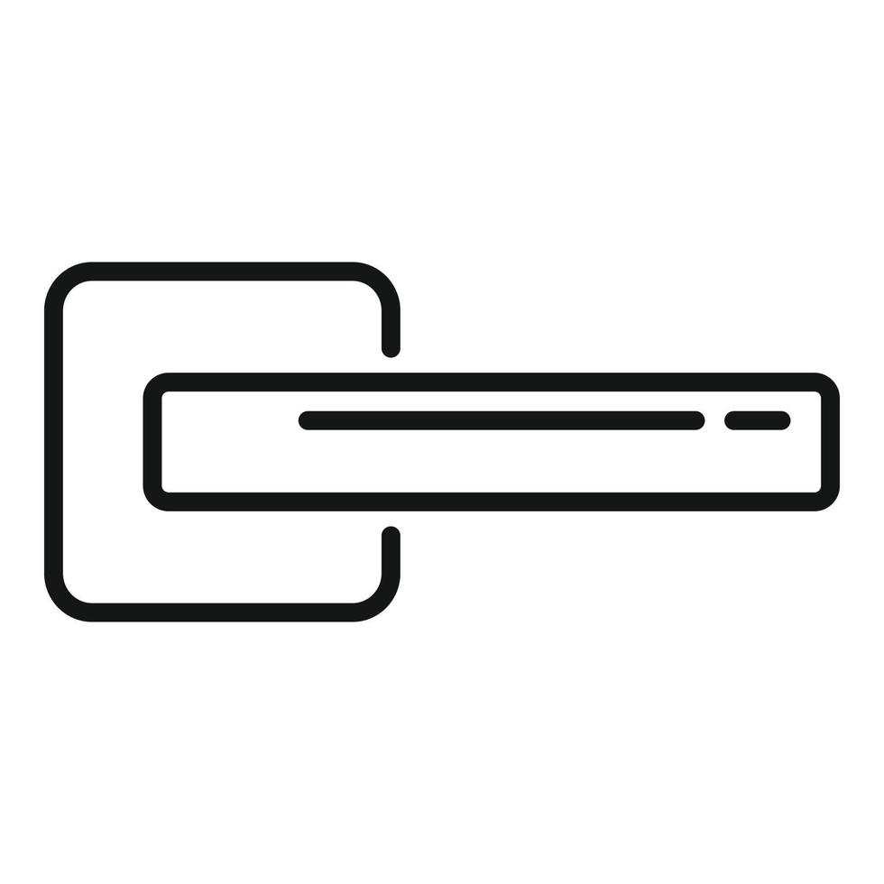 vecteur de contour d'icône de poignée de porte en cuivre. bouton de verrouillage