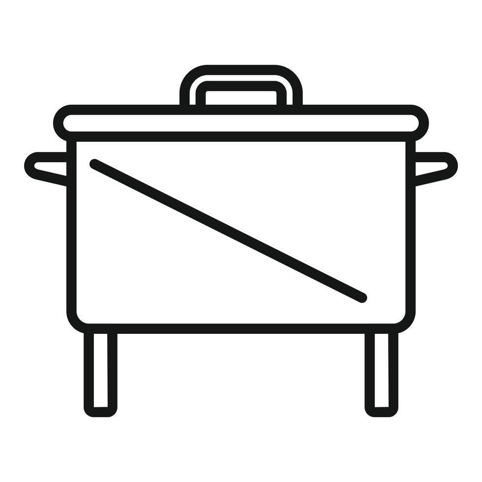 vecteur de contour d'icône de cuisinier de fumoir. barbecue grill