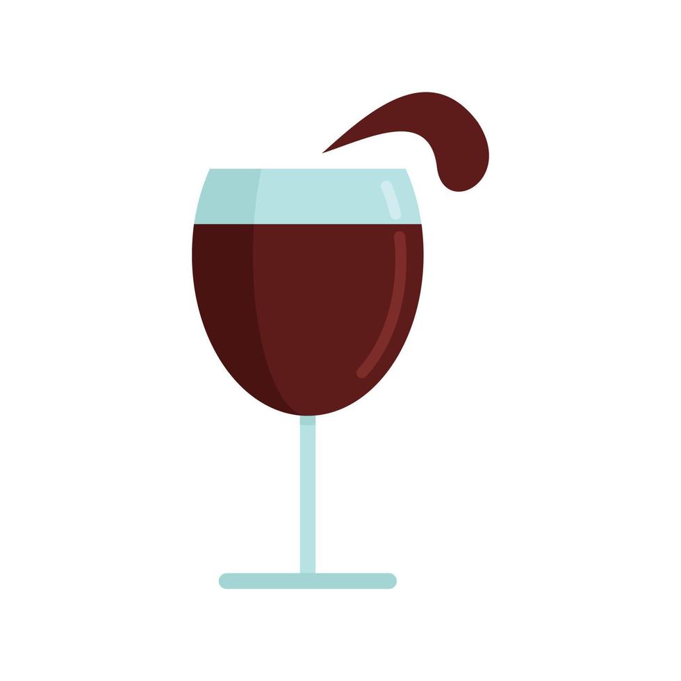 vin verre raisins icône plat vecteur isolé