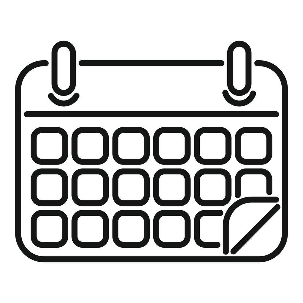 vecteur de contour d'icône d'aide de calendrier. soutien de bureau