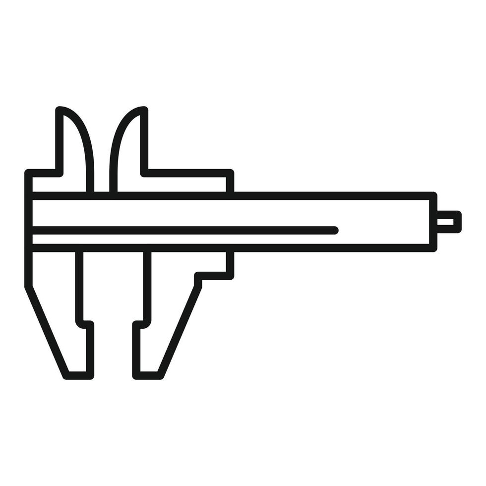 vecteur de contour d'icône d'étrier de règle. pied à coulisse