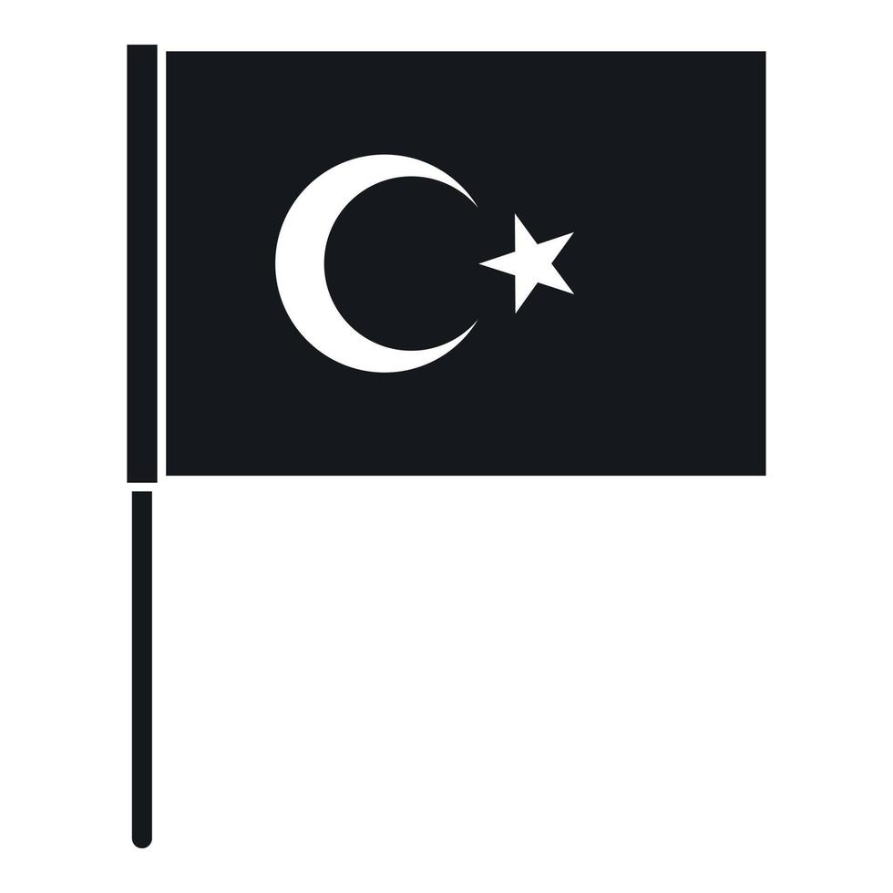 icône de drapeau turc, style simple vecteur