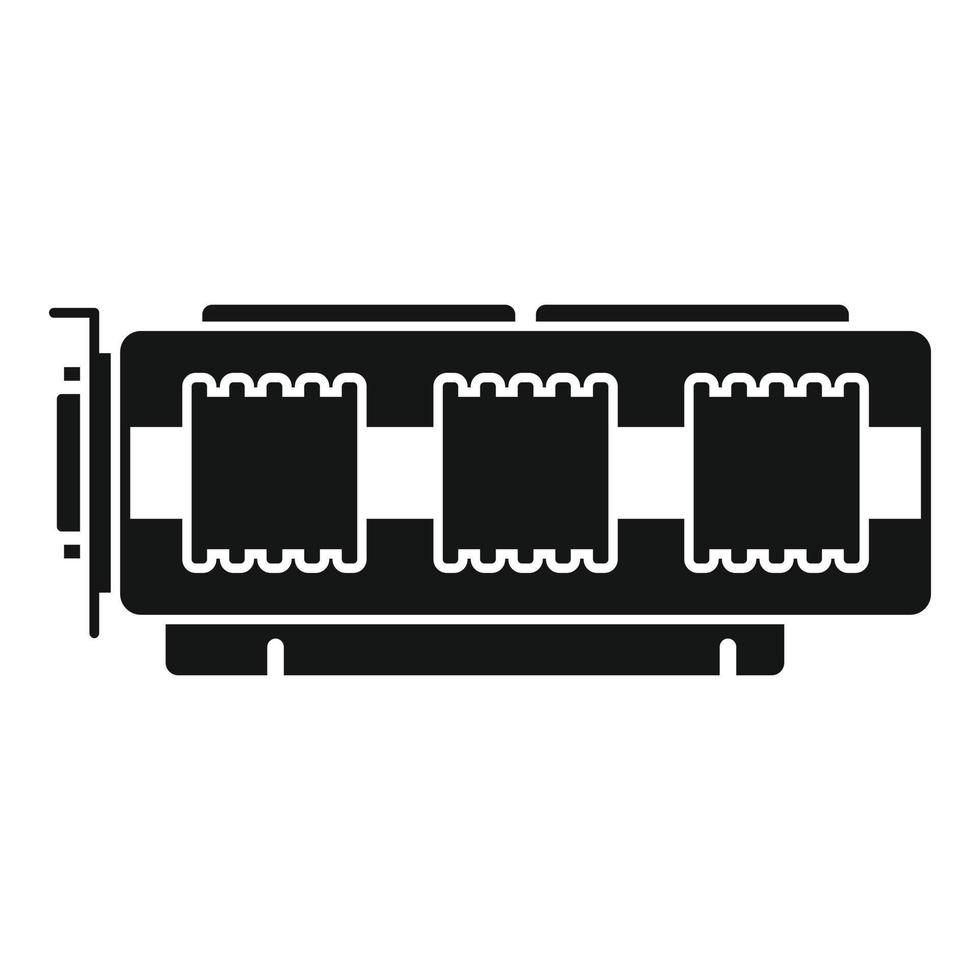 vecteur simple d'icône de carte vidéo cpu. ventilateur de processeur graphique