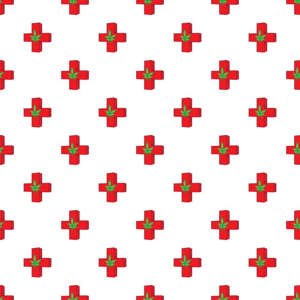 feuille de marijuana avec un motif de croix rouge vecteur
