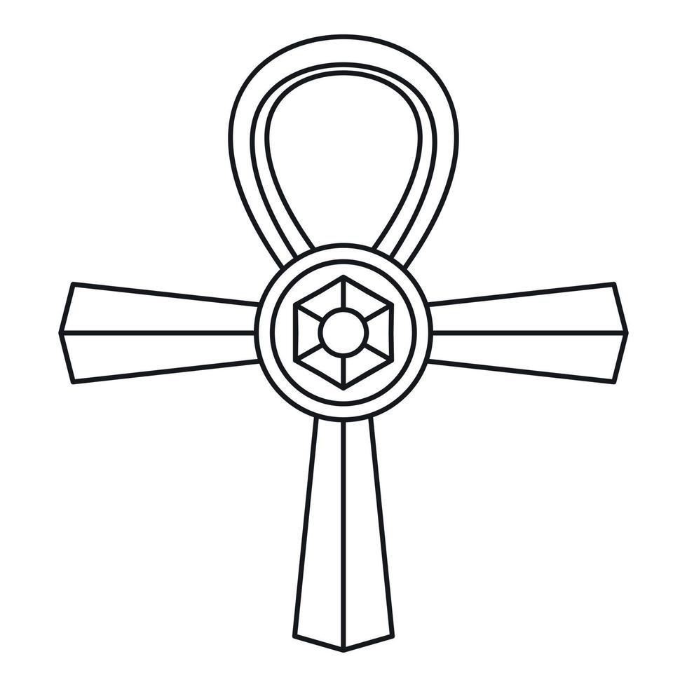 icône de symbole ankh, style simple vecteur