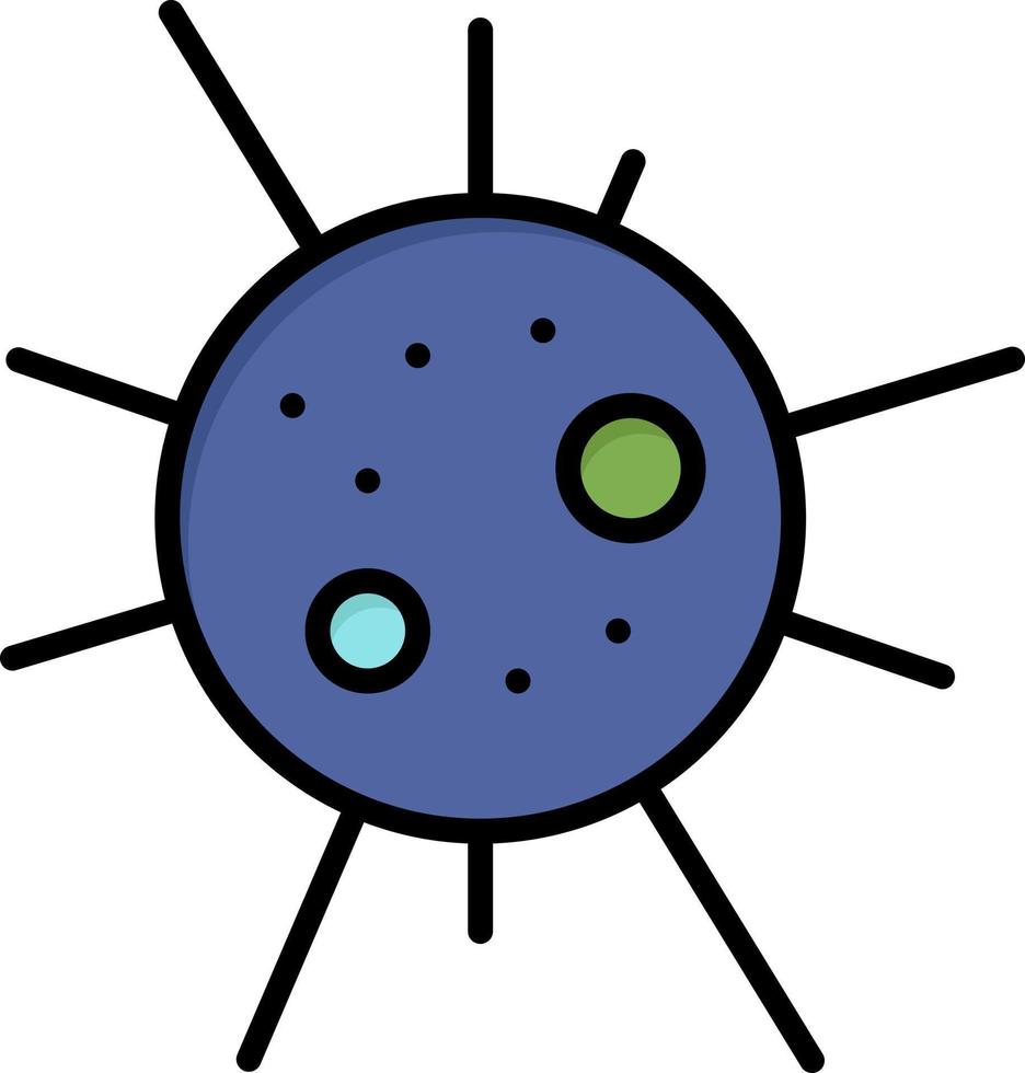 modèle de bannière d'icône de vecteur d'icône de couleur plate de virus de maladie bactérienne