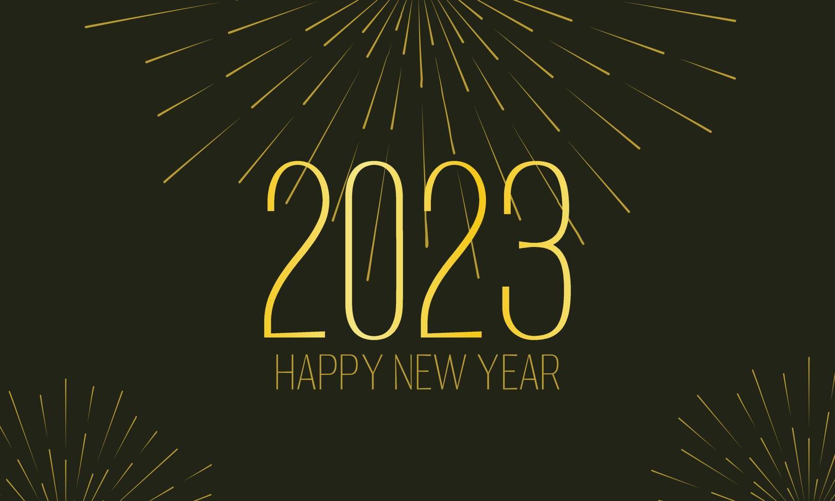 bonne année 2023 fond avec d'élégants feux d'artifice dorés. adapté aux cartes de vœux, bannières, invitations vecteur