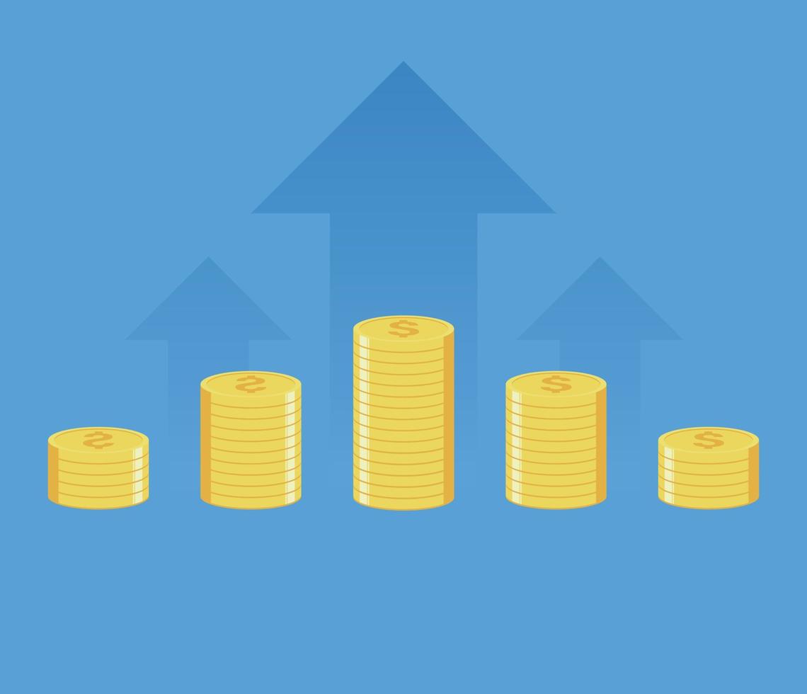 piles de pièces d'or de dessin animé. beaucoup d'argent, les bénéfices des entreprises financières et la richesse illustration vectorielle de pile de pièces d'or vecteur